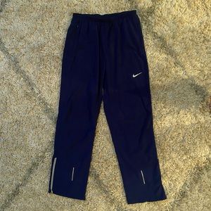 Nike Dri Fit,Stretch Woven Navy Blue Running Pants, Size Large
